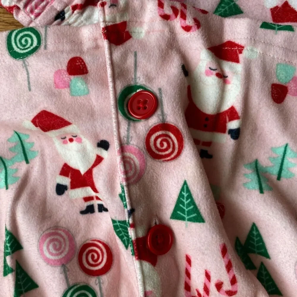 Just One You by Carter's 12M Pink Girl Santa 2pc Pjs Candy Xmas Cute